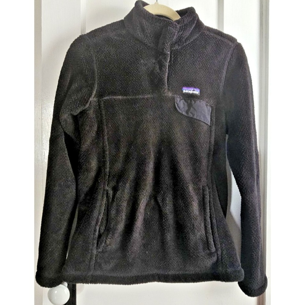 Patagonia Women's Size Medium Fleece Re-Tool Snap-T Pullover Jacket Black